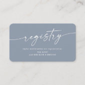 Carte D'accompagnement Élégant registre cadeau Dusty Blue Wedding shower (Devant)