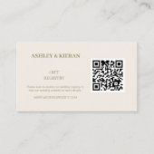 Carte D'accompagnement Elégant registre de code QR Mariage Floral Vert, (Devant)