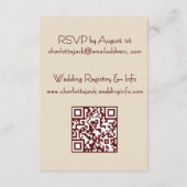 Carte D'accompagnement Elegant Romantic Rusty Rose Autumn Wedding (Dos)
