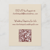 Carte D'accompagnement Elegant Romantic Rusty Rose Autumn Wedding (Dos)