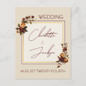 Carte D'accompagnement Elegant Romantic Rusty Rose Autumn Wedding (Devant)