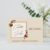 Carte D'accompagnement Elegant Romantic Rusty Rose Autumn Wedding (Debout devant)
