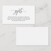 Carte D'accompagnement Élégant Romantique, Écriture noire, Une note sur l (Devant / Derrière)