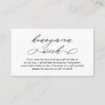 Carte D'accompagnement Elégant romantique, Mariage Honeymoon Fund ou des<br><div class="desc">Il s'agit de la Modern Elegant Romantic,  calligraphie noire,  Mariage Enclôture Card. Vous pouvez modifier les couleurs de police et ajouter les détails de vos souhaits de lune de miel.</div>