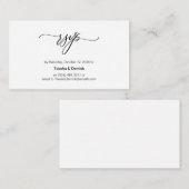Carte D'accompagnement Élégant romantique, Police noire, Mariage RSVP (Devant / Derrière)