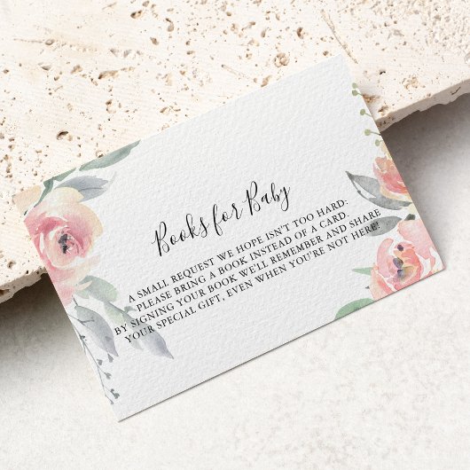 Carte D'accompagnement Elégant rose Blush Floral Baby shower Demande de r