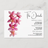 Carte D'accompagnement Elégant rose bordeaux orchidées fleurs Détails Car (Devant)