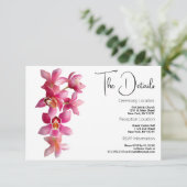Carte D'accompagnement Elégant rose bordeaux orchidées fleurs Détails Car (Debout devant)