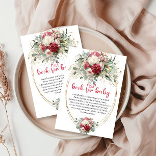 Carte D'accompagnement Élégant rose burgundy blanc Livre pour bébé