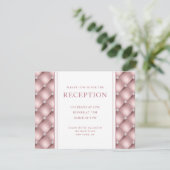 Carte D'accompagnement Elégant Rose Diamant Or Tufted Mariage Réception (Debout devant)