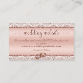 Carte D'accompagnement Elégant Rose Gold Damask Monogram Mariage Website (Devant)