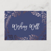 Carte D'accompagnement Elégant Rose Gold et Mariage de la marine Wishing (Dos)