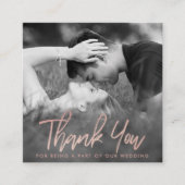 Carte D'accompagnement Élégant Rose Gold Foil Script Merci photo (Devant)