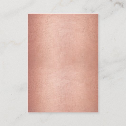 Carte D'accompagnement Élégant Rose Gold Script Metallic Mariage Détails (Dos)