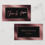Carte D'accompagnement Élégant Rose moderne Or & Merci noir Insertion (Devant / Derrière)