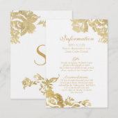 Carte D'accompagnement Élégant Rose moderne simple Floral Gold Faux Impri (Devant / Derrière)