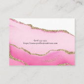 Carte D'accompagnement Elégant Rose & Or Agate Stone Mariage Réception (Dos)