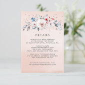 Carte D'accompagnement Élégant rose pâle Détails du Mariage (Debout devant)