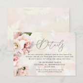 Carte D'accompagnement Élégant rose pâle Détails du Mariage (Devant / Derrière)