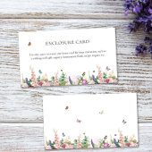 Carte D'accompagnement Élégant rose rose violet Fleurs & Papillons