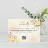 Carte D'accompagnement Élégant Rose rustique QR Code Mariage aquarelle (Debout devant)