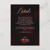 Carte D'accompagnement Elégant rouge noir détails Mariage (Devant)