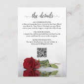 Carte D'accompagnement Elegant Rouge Rose Mariage Détails QR Code (Devant)