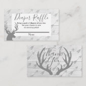 Carte D'accompagnement Élégant roux rustique bois & cerfs Antlers Raffle  (Devant / Derrière)