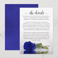 Elégant Royal Blue Reflet Rose Détails du Mariage