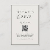 Carte D'accompagnement Elegant Royal Ivory & Black QR Code Wedding RSVP  (Devant)