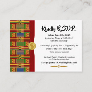 Carte D'accompagnement Elégant RSVP African Plaid Kente K84 Style 2