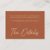 Carte D'accompagnement Elegant Rust Terracotta Minimalist Wedding (Devant)