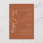 Carte D'accompagnement Elegant Rust Terracotta Minimalist Wedding (Devant)