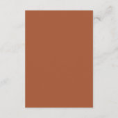 Carte D'accompagnement Elegant Rust Terracotta Minimalist Wedding (Dos)