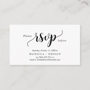 Carte D'accompagnement Élégant Rustic Black, Parti RSVP, répondre