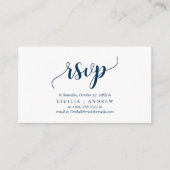 Carte D'accompagnement Elegant Rustic Navy Blue, Mariage RSVP, répondre (Devant)