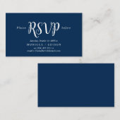 Carte D'accompagnement Elegant Rustic Navy Blue, Parti RSVP, répondre (Devant / Derrière)
