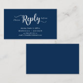 Carte D'accompagnement Elegant Rustic Navy Blue, Parti RSVP, répondre (Devant / Derrière)