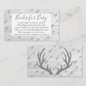 Carte D'accompagnement Elégant Rustique Bois & Gray Antlers Demande de ré (Devant / Derrière)