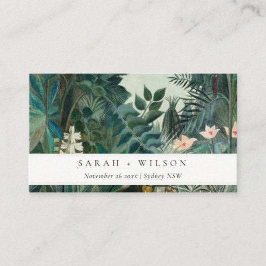 Carte D'accompagnement Élégant Rustique Exotique Tropical Mariage de forê (Devant)