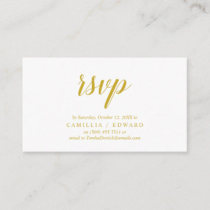 Carte D'accompagnement Élégant rustique, Gold Script, réponse RSVP