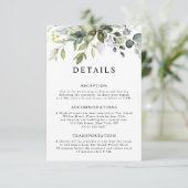Carte D'accompagnement Élégant Rustique Mariage Code QR Feuilles d'Eucaly (Debout devant)