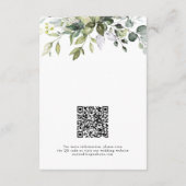 Carte D'accompagnement Élégant Rustique Mariage Code QR Feuilles d'Eucaly (Dos)