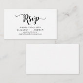 Carte D'accompagnement Élégant Rustique Noir, Réponse Mariage, répondre (Devant / Derrière)