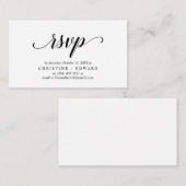Carte D'accompagnement Élégant rustique, Script noir, réponse RSVP (Devant / Derrière)