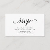 Carte D'accompagnement Élégant rustique, Script noir, réponse RSVP (Devant)