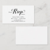 Carte D'accompagnement Élégant rustique, Script noir, réponse RSVP, Répon (Devant / Derrière)