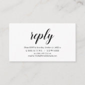 Carte D'accompagnement Élégant rustique, Script noir, réponse RSVP, Répon (Devant)