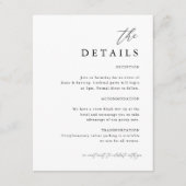 Carte D'accompagnement Elégant Rustique Simple Mariage Les Détails (Devant)