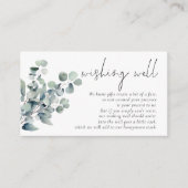 Carte D'accompagnement Elégant Sage Eucalyptus Mariage Wishing well (Devant)